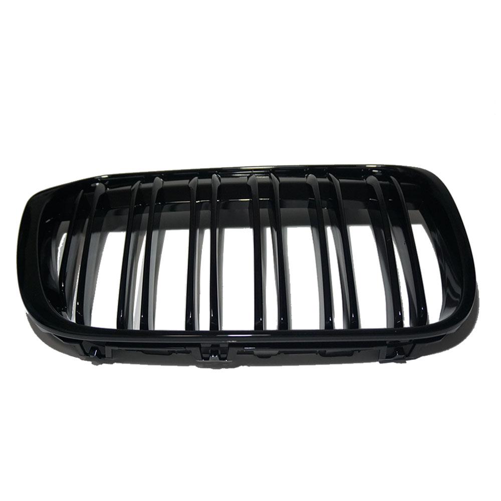 2 Stück Frontstoßstange Nierengrill Haube Nierengrill Rennsportgrills Glänzend Schwarz Ersatz für BMW X1 F49 F48 2016 2017 2018 2019