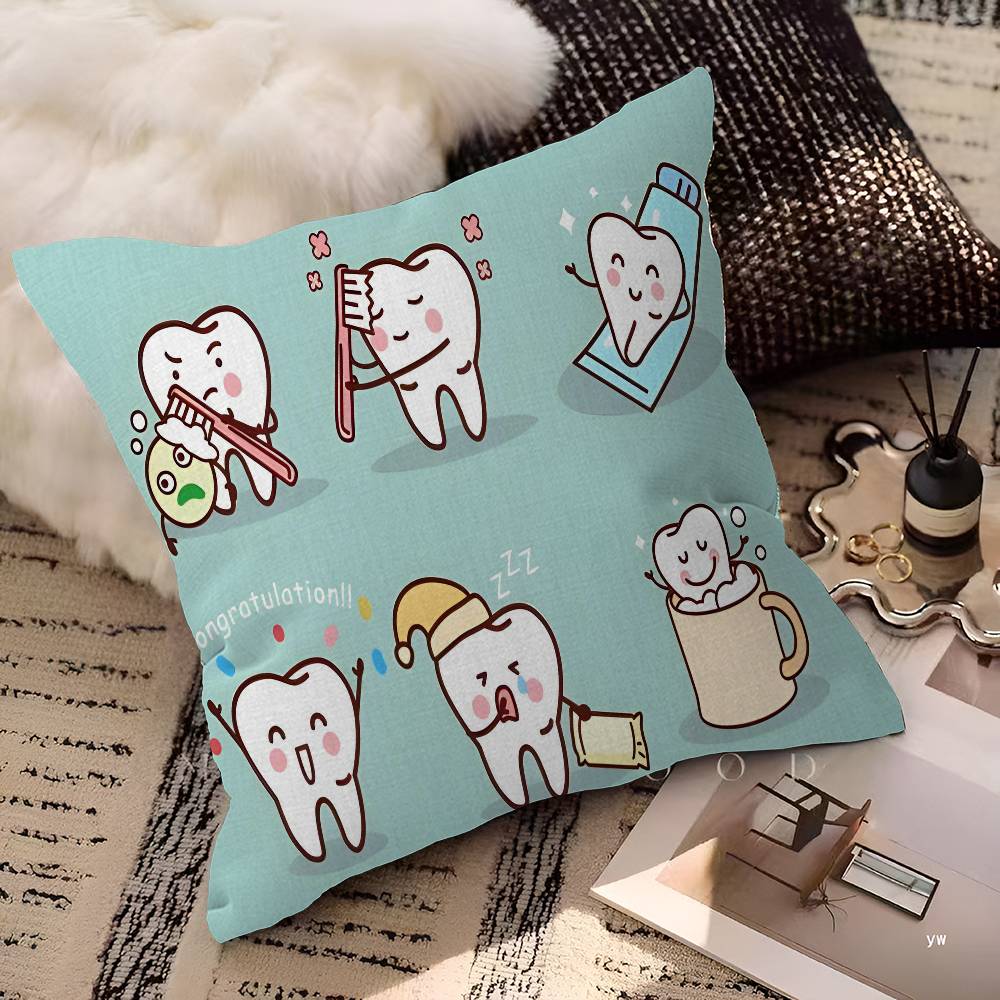 The Dentist Tooth Pillow Cushion Cover Pillowcase Living Room Sofa Home Decor Customized