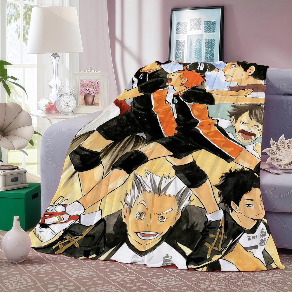 Volleyball Anime H Haikyu!! Blanket For Sofa Office Bed Plane Travel Sleep Read Relax Camping Soft And Warm