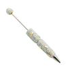 Custom Beadable Pen Blanks Glitter Ballpoint Pen, Sparkly Rhinestone Star Moon Beaded Plastic Creative Gift Pens for Women DIY Handmade Gel Ink School