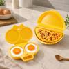 Microwave Eggs Cooker Set with Two-Well Poaching Tray, Lidded Eggs Maker, and Polypropylene Molded Construction for Eggs Dishes