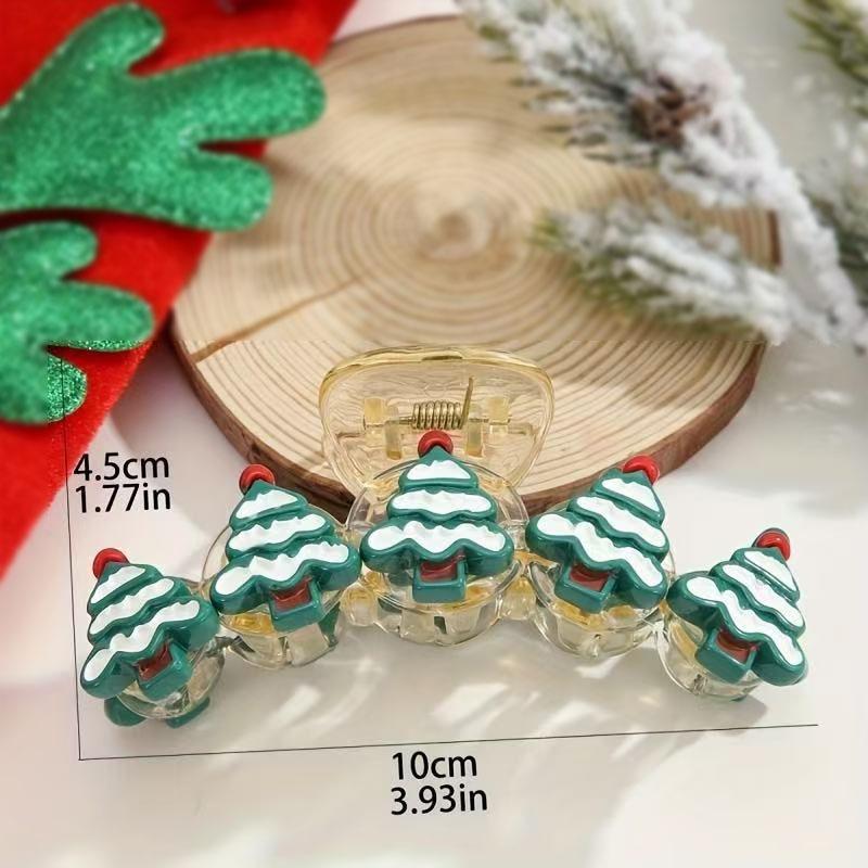 1pc Large 10.01 cm Santa & Reindeer Christmas Hair Claw Clip for Women - Elegant Cute Shark Clip with Secure Hold
