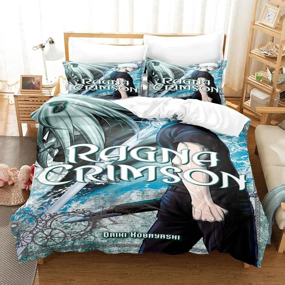 Anime Ragna Crimson Beding Set Single Twin Ful Quen King-Sized Dimensionsd Dimensions Tenager Bedrom Shet Set 3D Print Anime Bed Shet Set