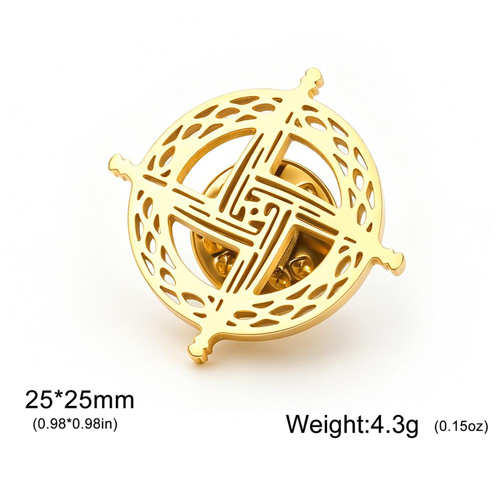 Dawapara Saint Brigid Cross Brooch Irish Amulet Religious Jewelry Celtics Lapel Pin Stainless Steel Accessories for Bag Hat