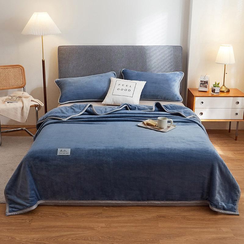 New milk fleece sheets single piece spring fleece thickened flannel coral fleece dormitory single quilt single plush blanket