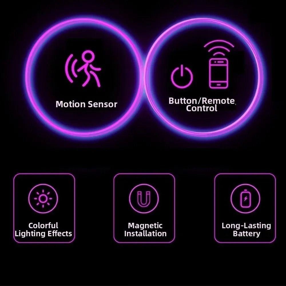 RGB Ambient Light Wireless Wall Lamp USB Rechargeable Motion Sensor RGB Gradient Lamp Magnetic Sticker Remote Control