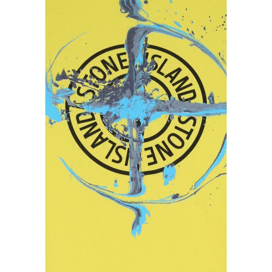 Stone Island Pattern Printed Loose Fit Crew Neck Short Sleeve T-Shirt Men tops Yellow 74152NS83-V0051