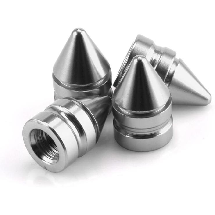 SINGARO Car Tire Valve Caps, 4 Pieces of Universal Aluminum Alloy Tire Trim Accessories Dust Tire Covers for Cars, Trucks, SUVs and Motorcycles(Red)