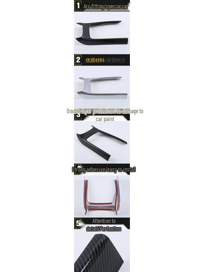 Fits 17 Grand Cherokee Models: Rear Gear Decoration Frame & Center Console Cup Holder Shift Sticker