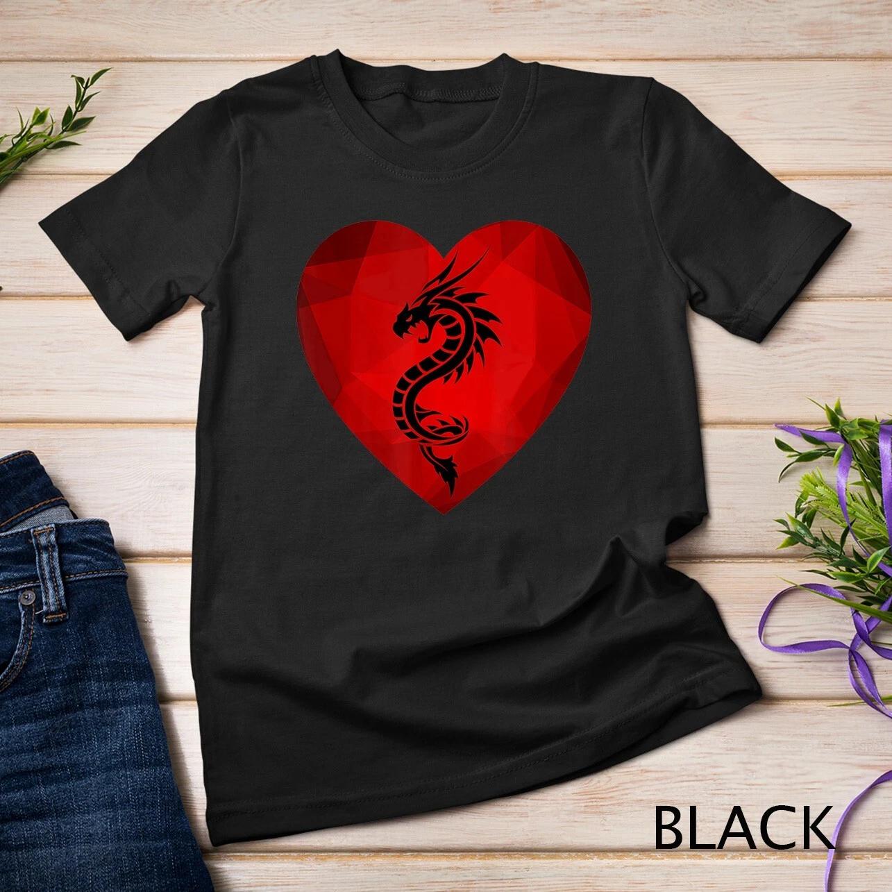 Dragon Valentines Day Heart Women Dragon Lover valentine T-Shirt Unisex T-shirt 4XL