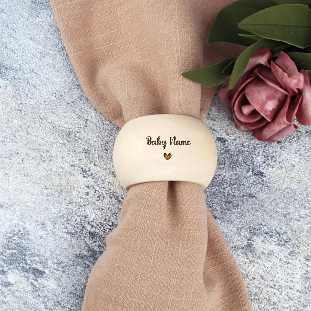 Personalized Wooden Napkin Ring Table Decoration Engraved Rings Wedding Accessories Home Decor Kitchen Decor Housewarming Gift