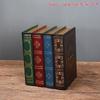 American Retro Wooden Pen Holder: Multi-functional Fake Book Desktop Storage Box and Home Study Ornament.