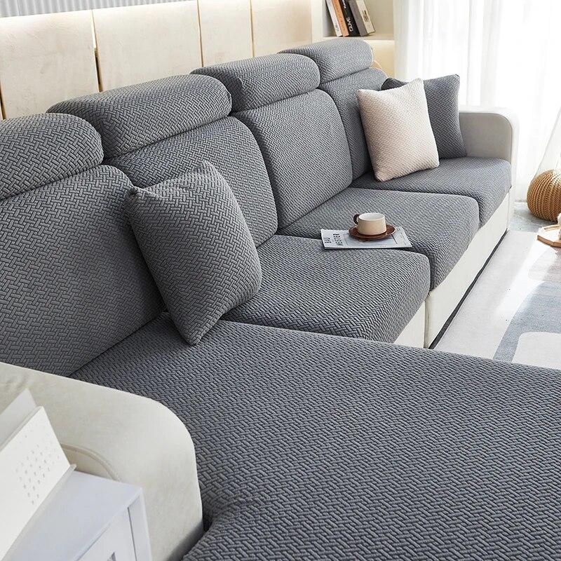 Funda de Cojín de Asiento de Sofá Funda de Silla Extraíble Jacquard Funda Elástica Lavable Protector de Muebles 1/2/3/4 Plazas