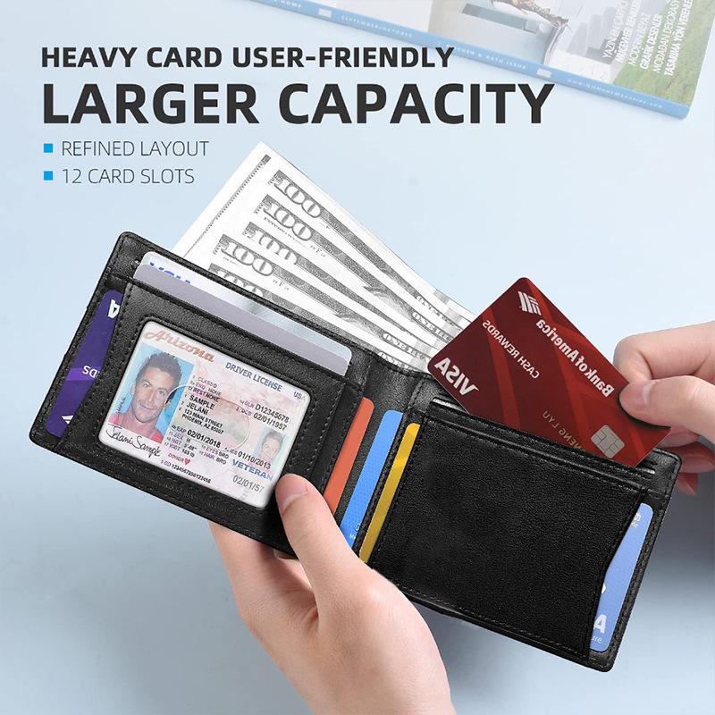 Men's RFID Anti-Theft Multi-Slot Wallet & AirTag Card Locator