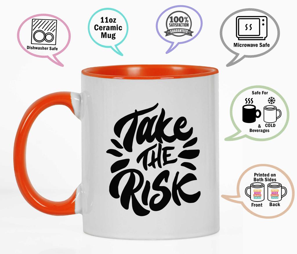 Inkdotpot 11oz Ceramic  Coffee  Mug  Take The Risk Positive Inspirational Quotes Gift For Employee Boss Coworkers