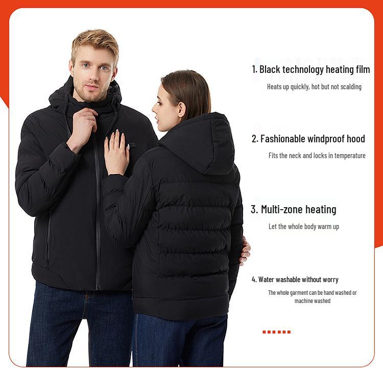 Men's 15-Zone USB Heated Cotton Jacket: Smart, Constant Temperature for Winter Cold Protection