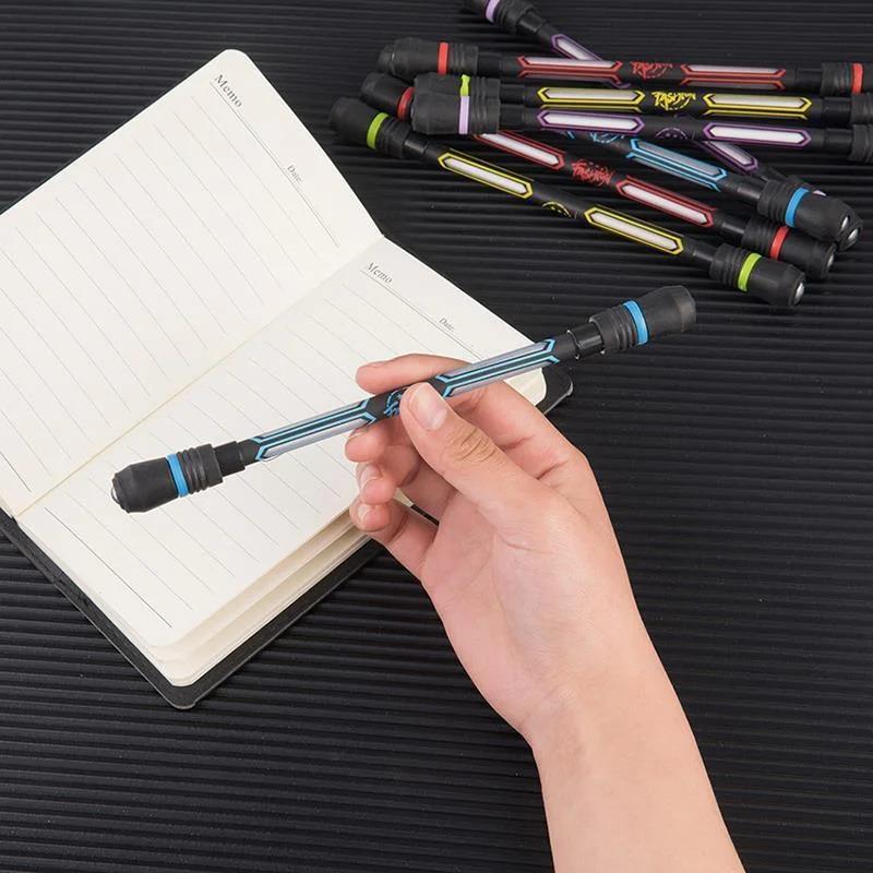 1/4pcs Fidget Spinner Pen Set, 0.5mm Ballpoint for Stress Relief & Focus, Fun Office Desk Toy & Gift for Adults, Smooth Writing
