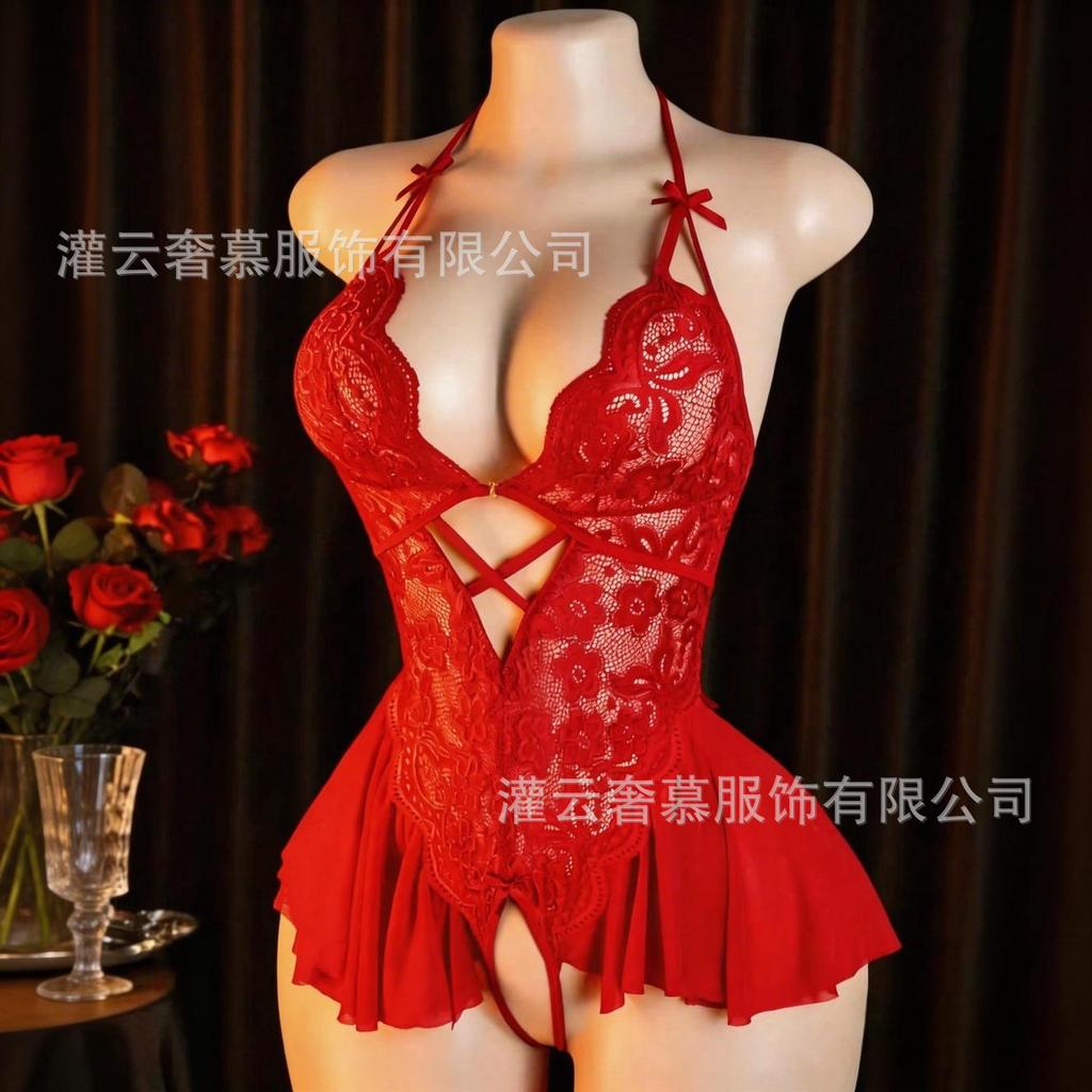 Popular Sexy Lace Suspender Skirt Summer Thin Couple Sexy Underwear Women's Source Factory