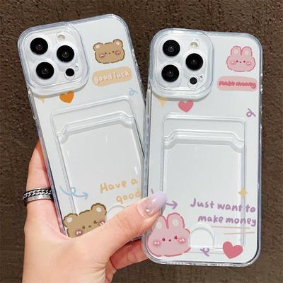 Kartenfachhalter Silikon Geldbörse Tasche Hülle Für iPhone 17 16 15 13 11 Xiaomi Redmi A5 A3 A1 Samsung S25 S24 S23 S22 S21 FE Hülle Transparent Handy Bumper