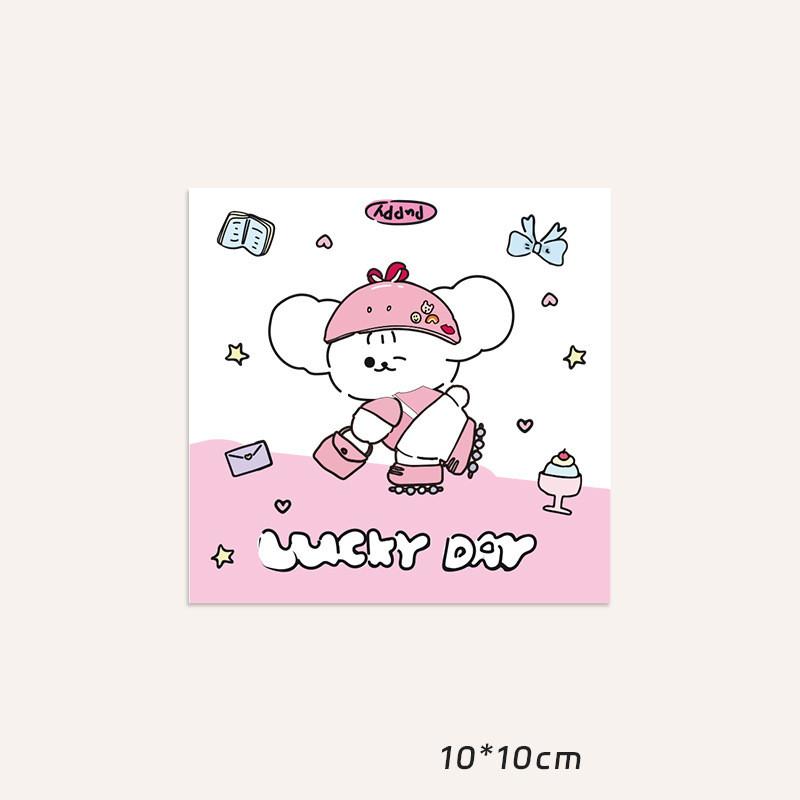 10PCS Kawaii Cartoon Summer Puppy Card Head Card Back Opp Bag Cute Kpop Star 3 Inch Photo Card DIY Decor Packing Material