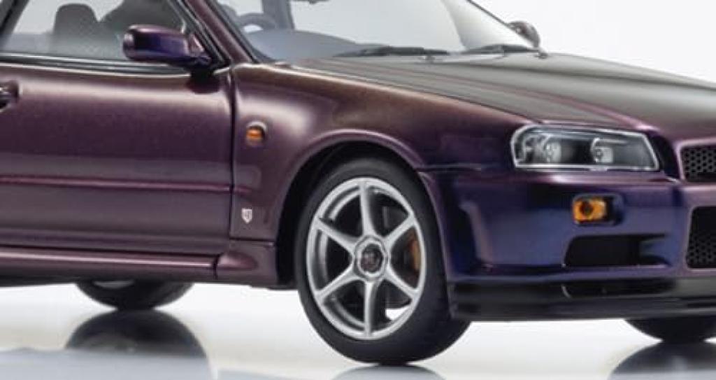 Kyosho Original Nissan Skyline R34 Purple Finished Product KS03936P 1/43 GT-R V-Spec (Midnight III)