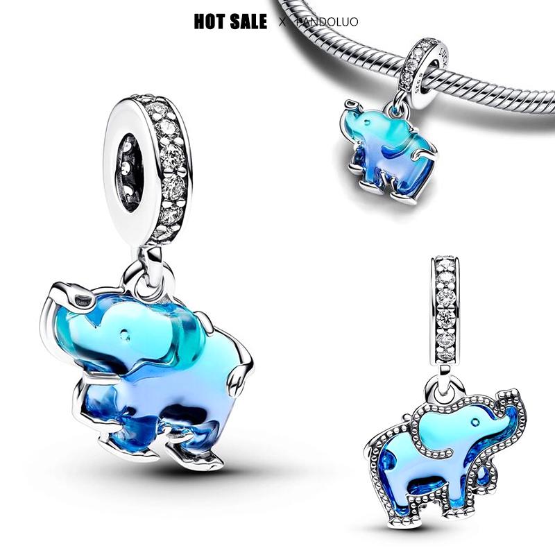 New In Christmas Dangle Charm Beads Fits Bracelet Bangle Necklace Rose Gold Pendant Women Luxury Diy Jewelry Party Festival Gift