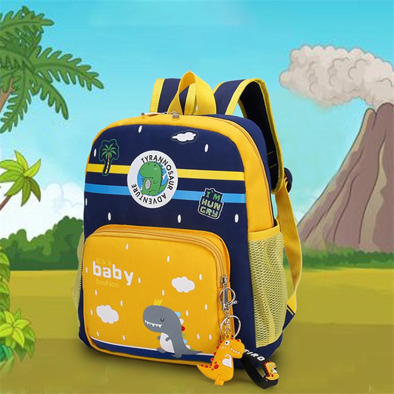 Kreskówkowy Dinozaur Dzieci Ochrona Kręgosłupa Lekki Tornister Szkolny Przedszkolny Chłopcy Dziewczynki Uroczy Plecak Torba o Dużej Pojemności