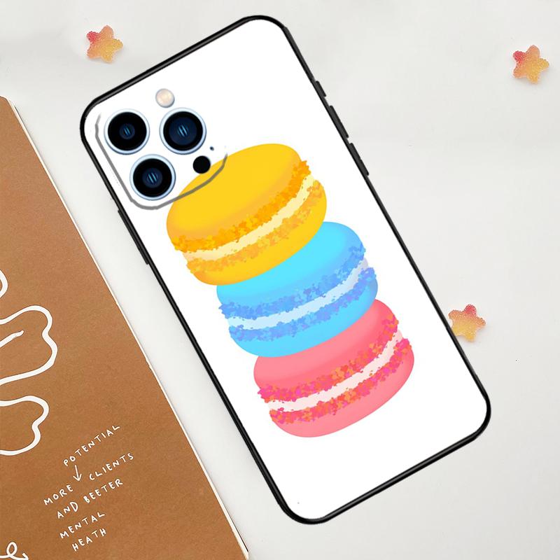 Dessert ice Cream Macaron Food Phone Case For iPhone 17 Pro Max 14 11 15 16 Pro Max 12 13 mini 16 Plus 16e 17 Air Funda