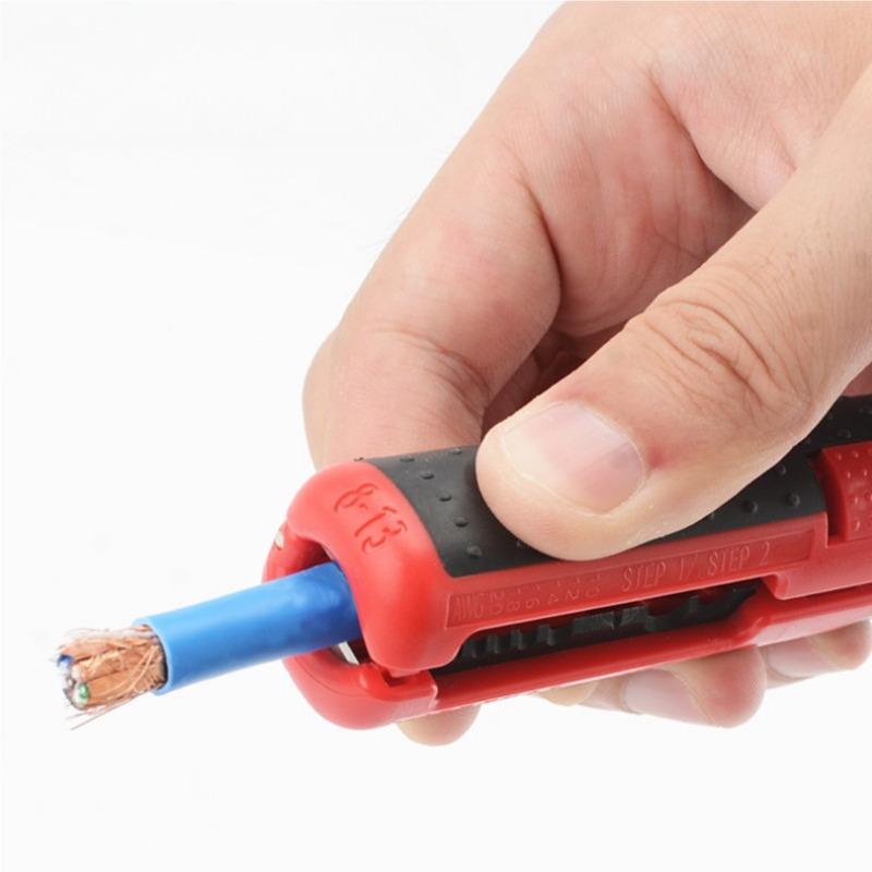 Multifunctional Portable Cable Wire Stripper Cutter Pliers Anti‑Slip Handle Hardware Hand Tool With Pen Clip