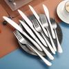 Stainless Steel Steak Knife and Fork Set - Western Style, Thickened, for Hotel and Home Use.