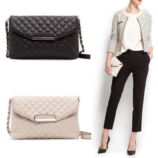 Versatile Women's Leather Clutch Handbag With Classic Appeal And Adjustable Strap