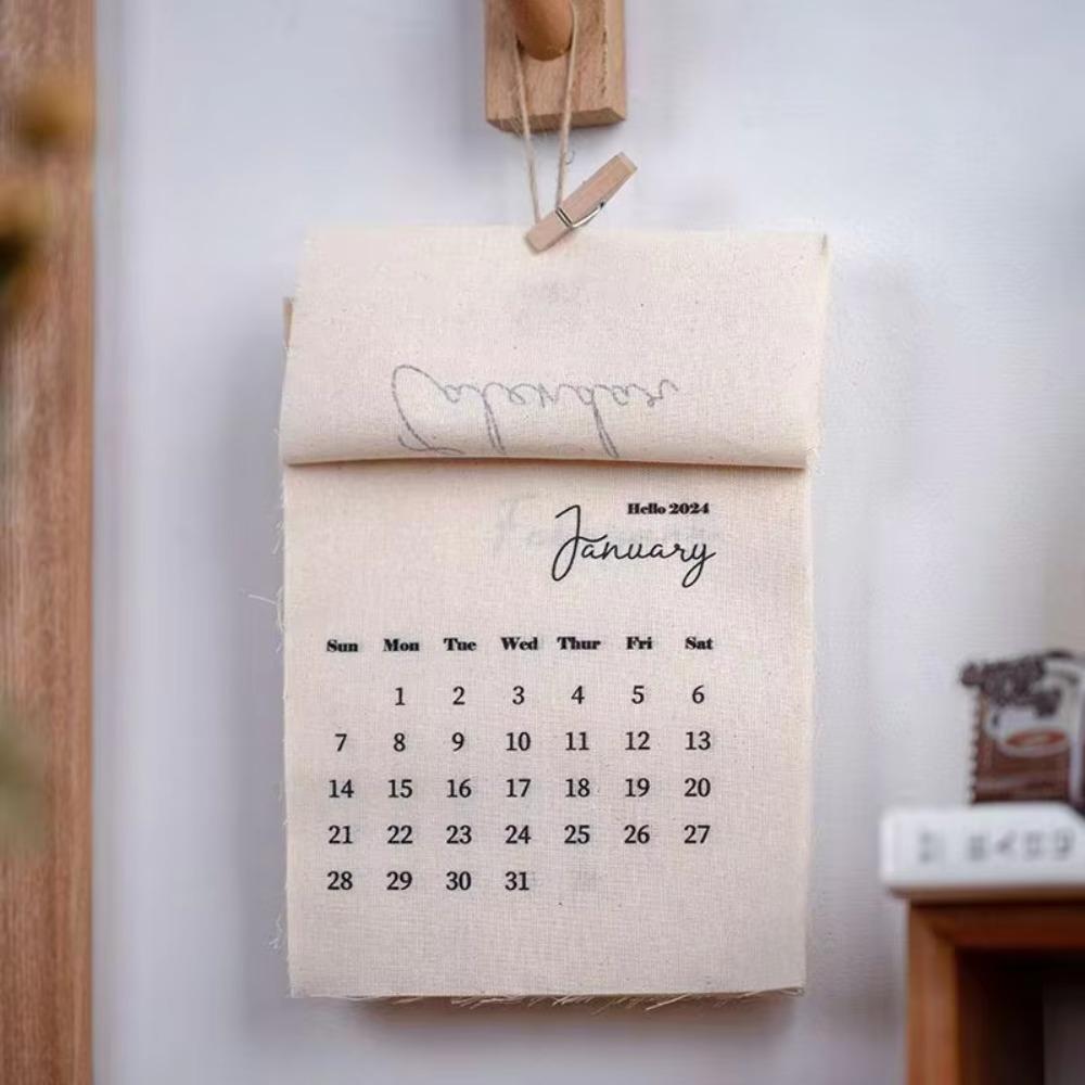 12-Month Reusable Textile Planner Eco-Friendly Wall Hanging Decor  Students