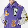 Louis Vuitton 2010s Multi-patch Leather Varsity Jacket 1AAHH5