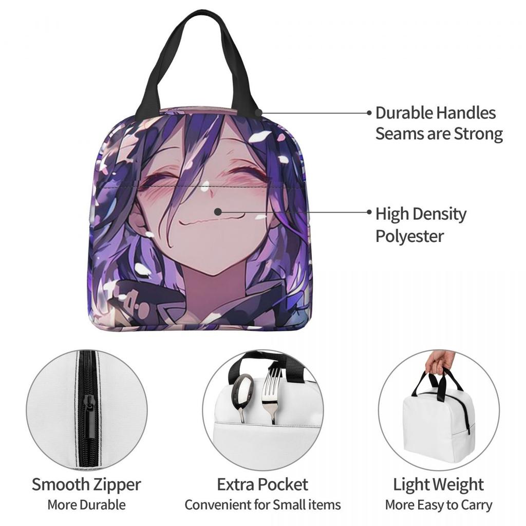 Sac à lunch isotherme Anime Kokichi Ouma Danganronpa pour femmes enfants Boîtes alimentaires portables Boîte à lunch thermique Sac fourre-tout