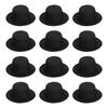 [PATIKIL] 5,3 Zoll Mini Formelle Hüte, 12 Stück, Miniaturpuppen Zylinderhüte, Bastel Haaraccessoires, für Puppe Schneemann, Schwarz
