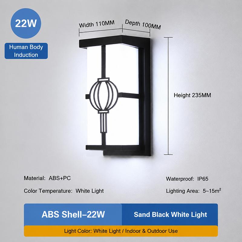 Led Outdoor Wall Light Waterproof Ip65 Motion Sensor Led Outdoor Lighting Porch Lights Balcony Garden Lights Outdoor Wall Lamp
