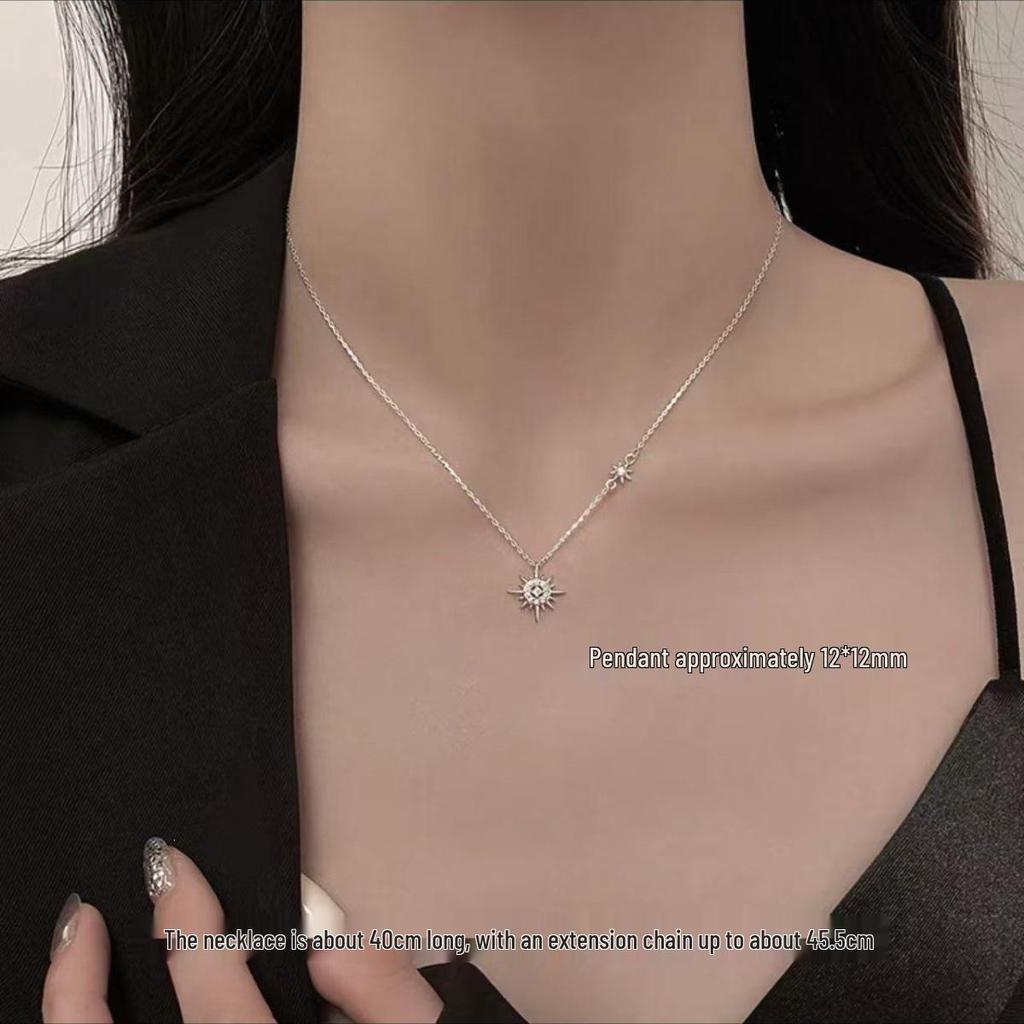 925 Sterling Silver Star Necklace - Luxury Women's Choker, 2025 New Fashion Clavicle Chain