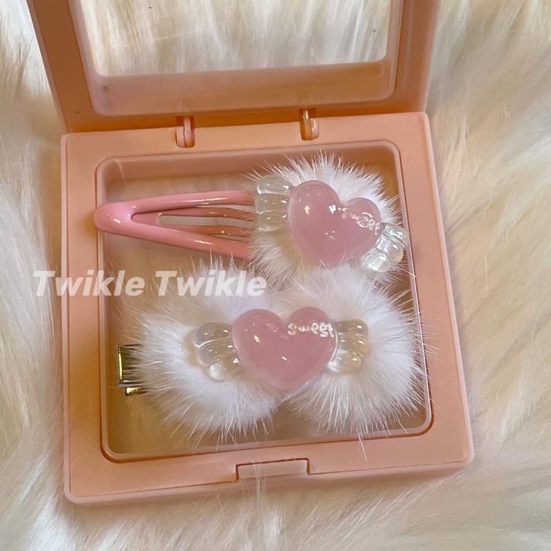 

Оригинальный дизайн, плюшевые меховые шарики желейного цвета, крылья ангела, зажим Bb, зажим для челки, милые милые аксессуары для волос для девочек, новинка