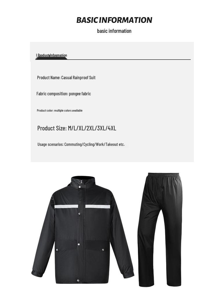 Unisex Full Body Raincoat & Pants Set: Split Style, Reflective, Storm-Proof for Electric Riders