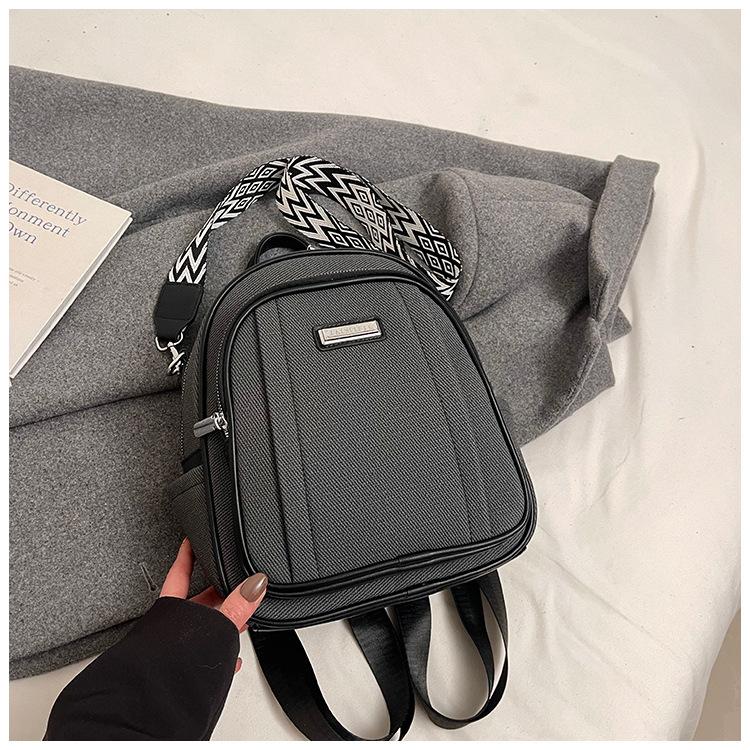 

Double shoulder women s new fashion versatile college student schoolbag simple large capacity backpack single shoulder oblique span bag чорний