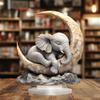 Acrylic Desk Ornament Of An Elephant Sleeping On The Moon For Home Decoration