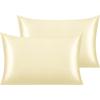 2 Pack Satin Pillowcase for Hair and Skin Super Soft and Cooling Similar To Silk Pillow Cases with Envelope Closure Home Textile
