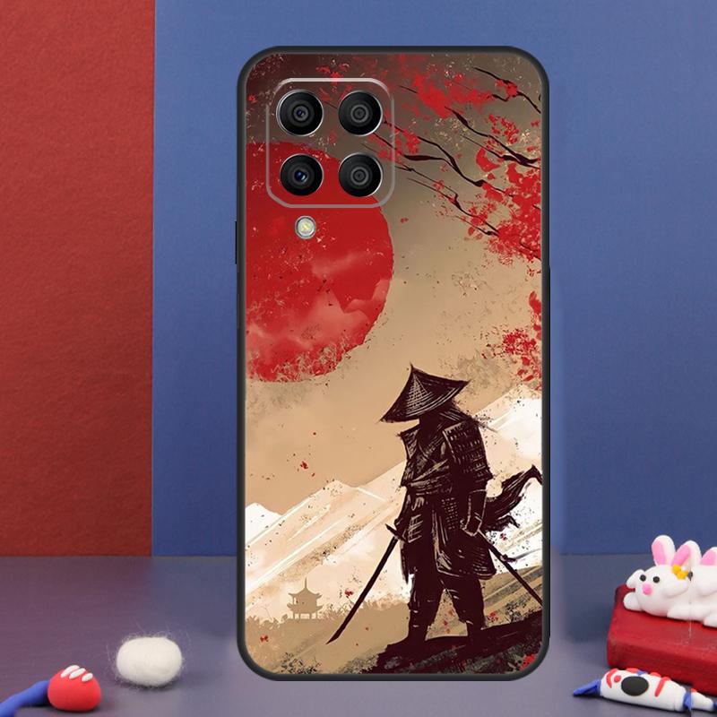 Japan Ninja Samurai Red Sun Case For Samsung Galaxy M16 M06 M36 M56 M15 M11 M31 M21 M53 M13 M32 M52 M35 M55 M14 M34 M54