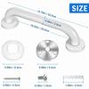 2Pcs Bathroom Grab Bar Rail Handle Water Proof Stainless Steel for Shower Toilet 12in White