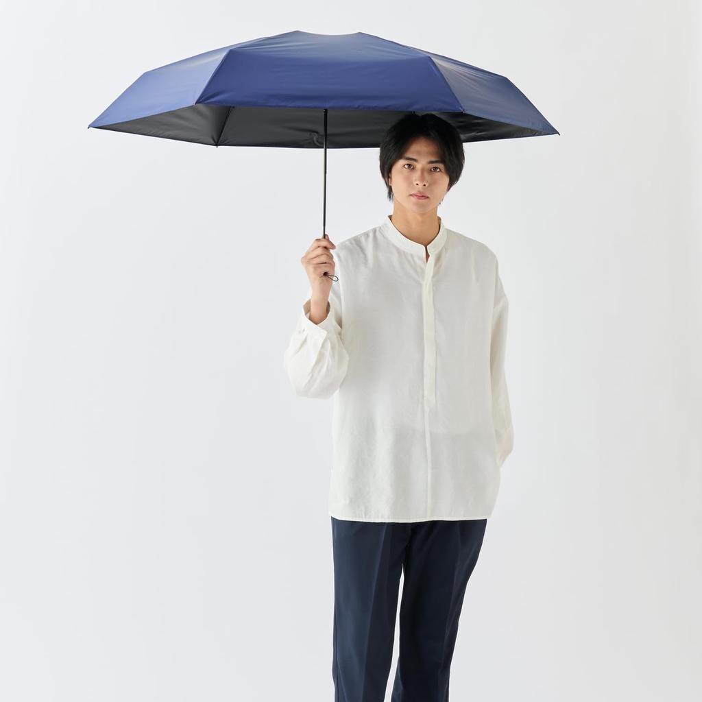Magical Tech Protection Lightweight Folding Sun Heat UV Suitable for Sunny and Rainy Slim Manual Easy to Solid 61cm 30211 Deep Blue Umbrella, 100%
