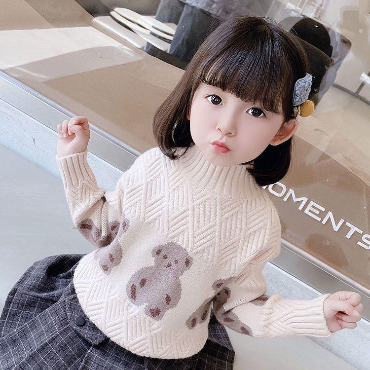 Dicker Pullover für Mädchen: Herbst-/Winterpullover mit Fleece - Warm, Stilvoll Gestrickt für mittelgroße bis große Kinder