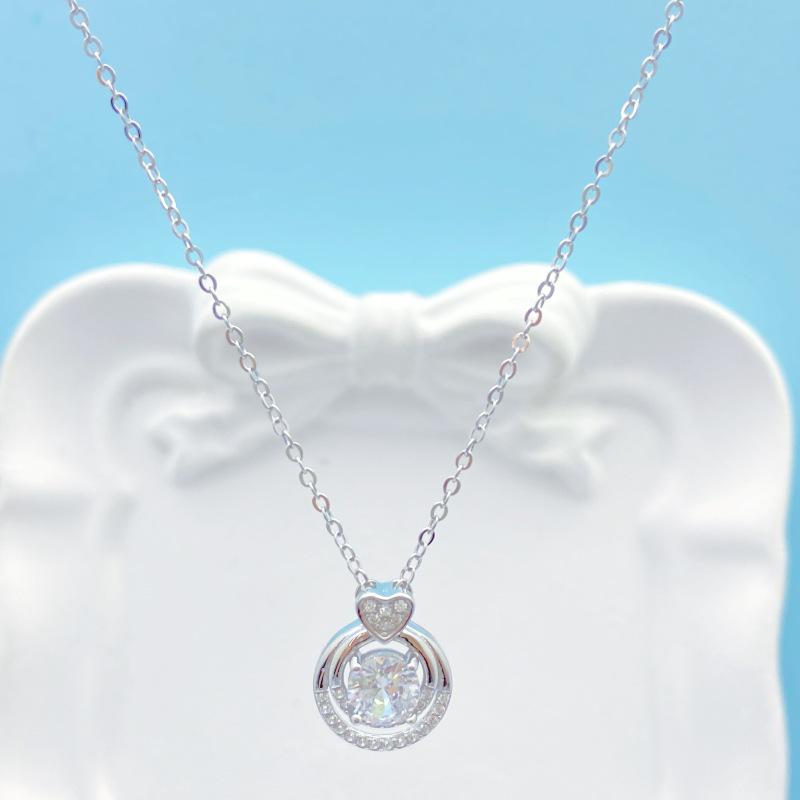 S925 Sterling Silver Heart Circle Necklace - Elegant, Simple, Versatile S925 Silver