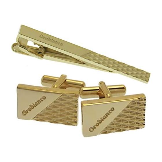 Orobianco Tie Pin Set Cufflink Set Gold ORT161A ORC161
