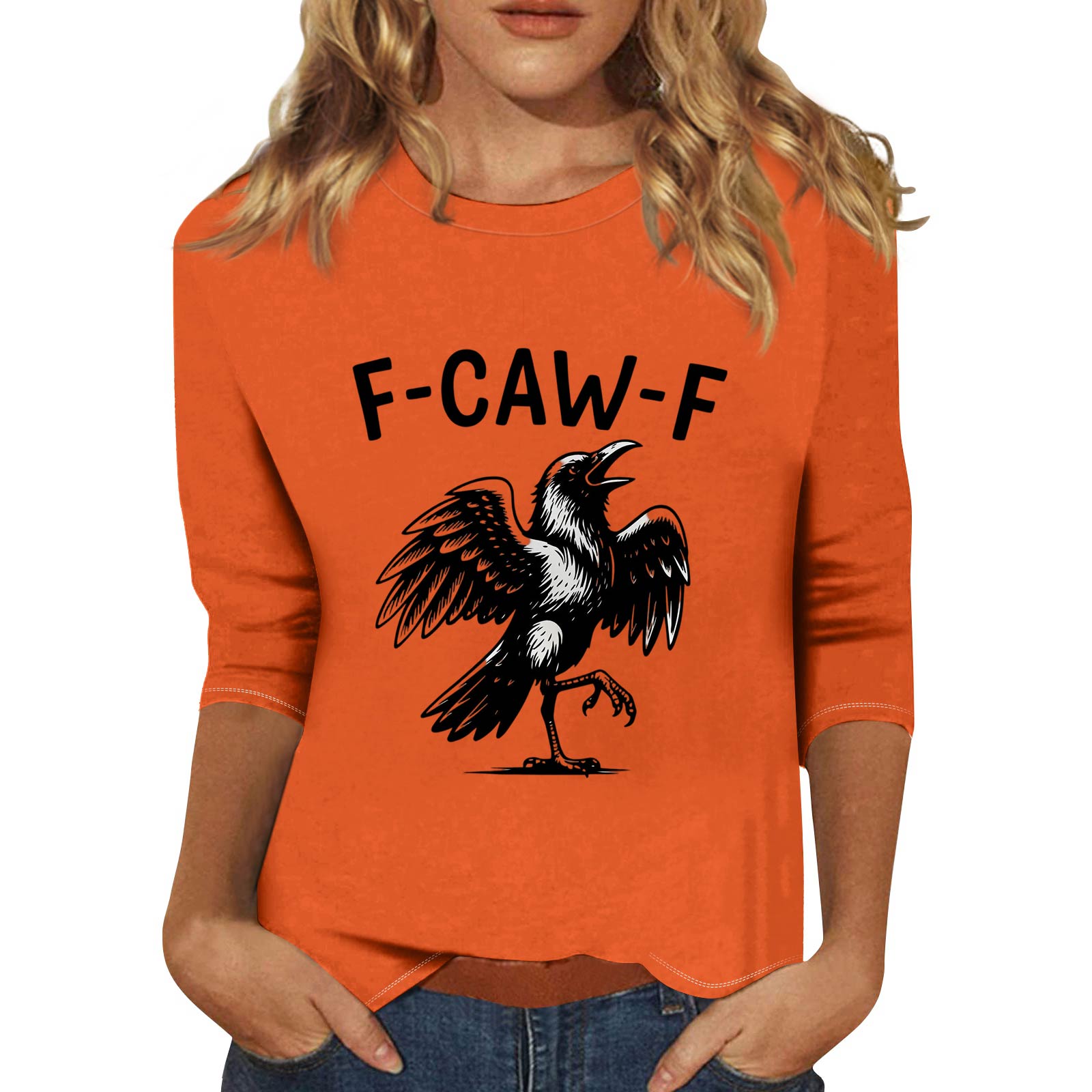 

Women s Fashion Casual Three-Quarter Sleeve Printed Neck T-Shirt Top XL