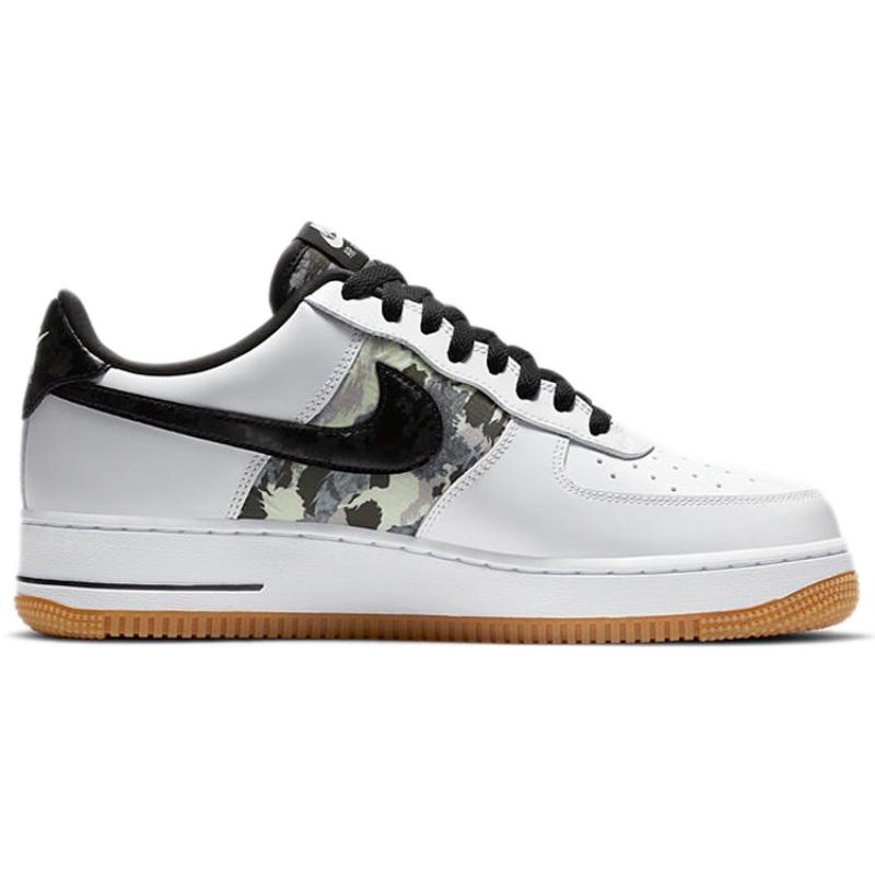 Nike Air Force 1 Low White Ripstop Camo Black Gum Sneakers CZ7891-100